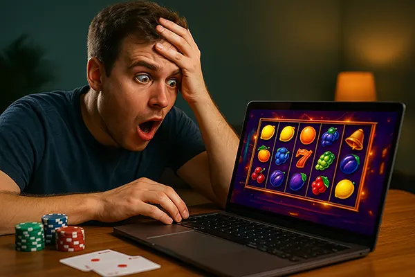 Schockierter Slot Spieler